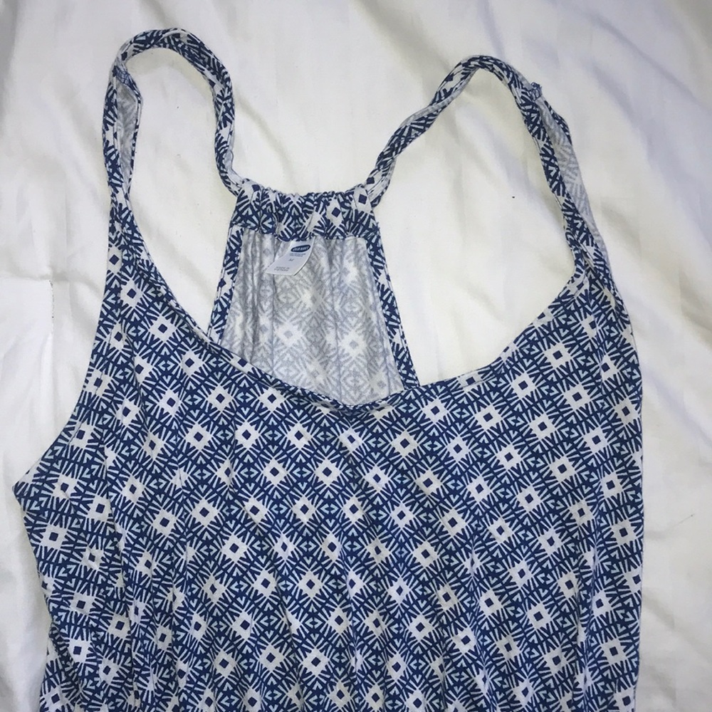 Blue patterned dress, Medium, Mid-thigh length